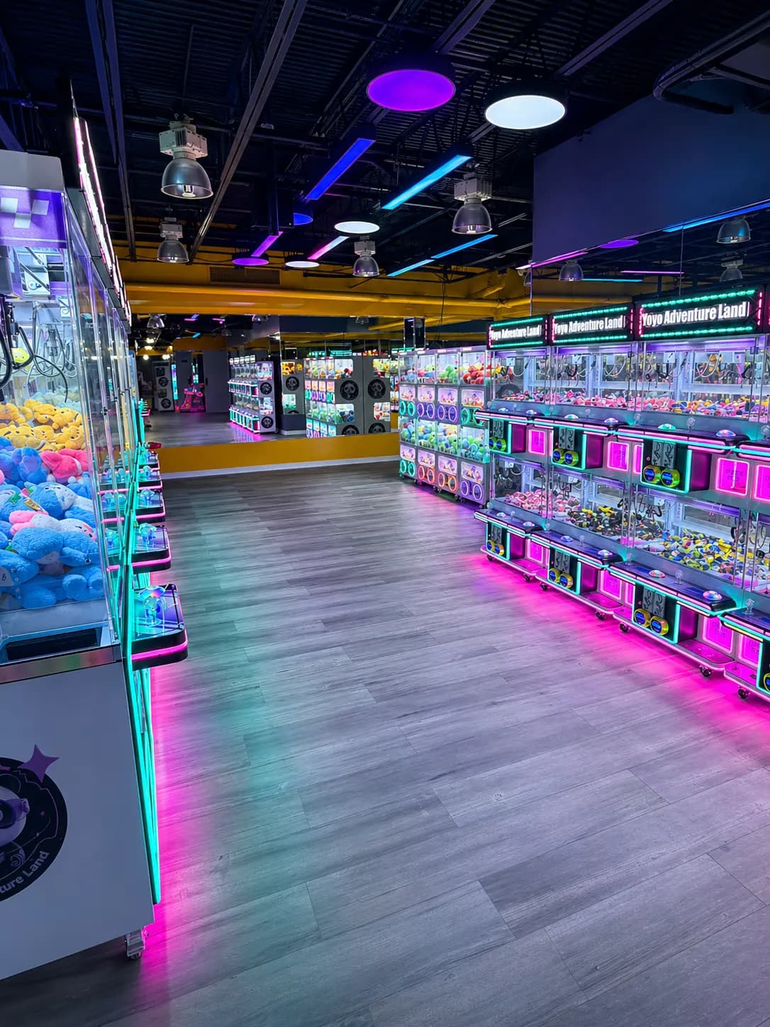 Claw machines lined up