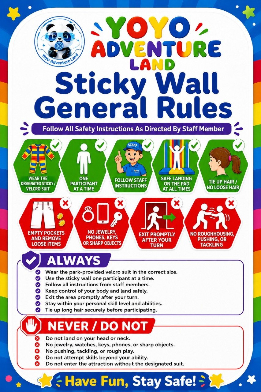 Sticky Wall Rules safety poster