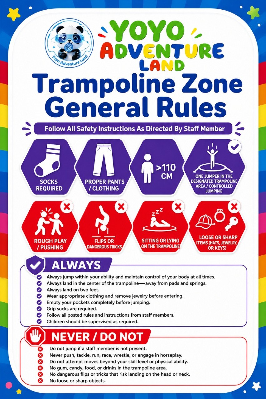 Trampoline Zone safety poster