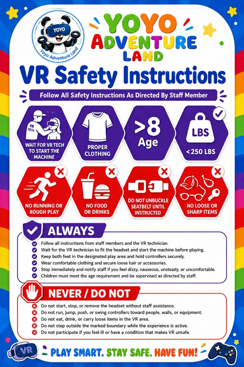 VR Safety Instructions safety poster